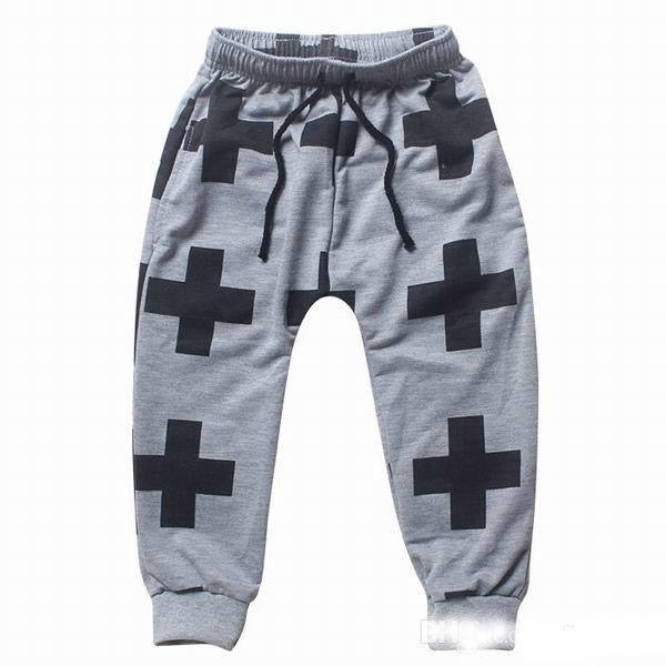 Grey Cross Pants