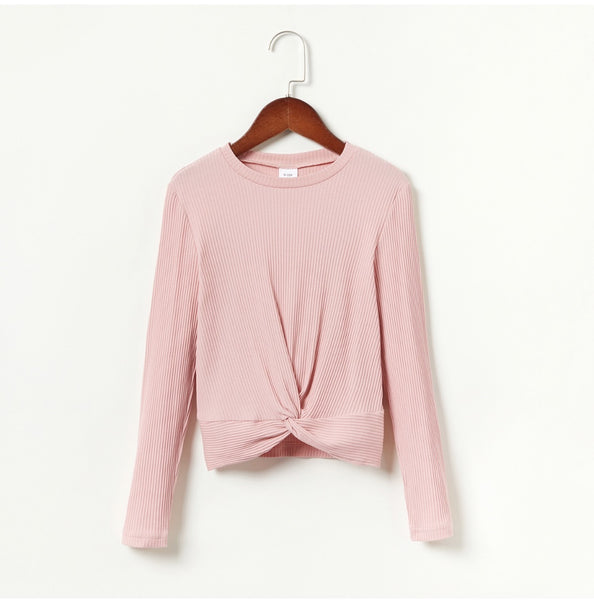 Girls Solid Colour Long Sleeved Top